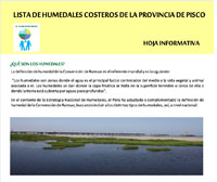 Lista de los Humedales Costeros de la Provincia de Pisco